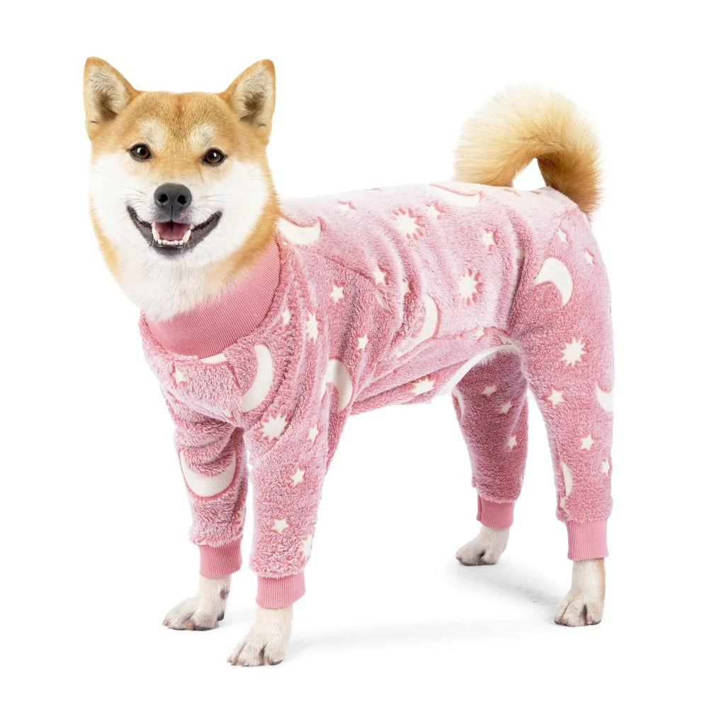 Moon & Star Flannel Dog Pajamas
