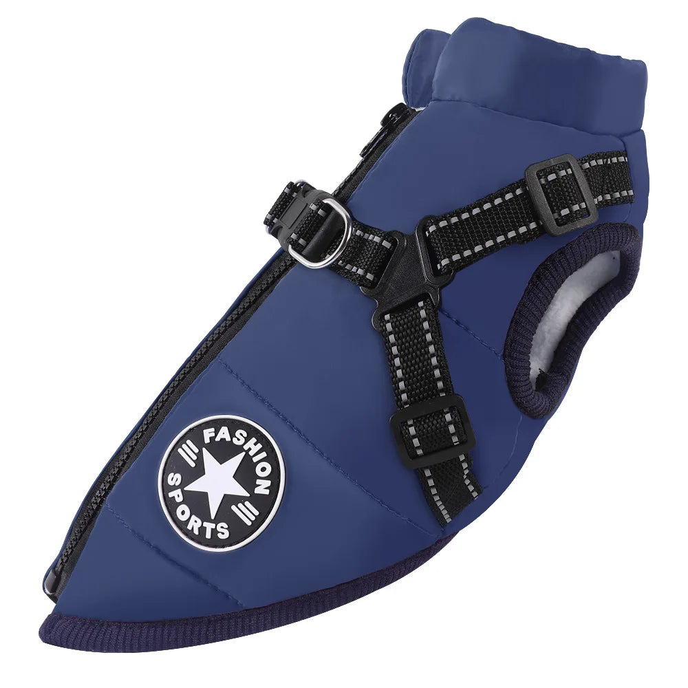 Waterproof Winter Dog Jacket with Built-In Harness – Warm Coat Vest for Small & Medium Dogs