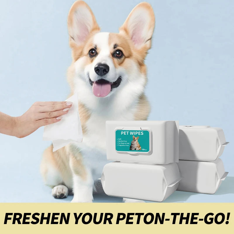 Multi-Purpose Pet Wipes – Plant-Based Deodorizing Wipes for Paws, Ears & Body (Dogs & Cats)