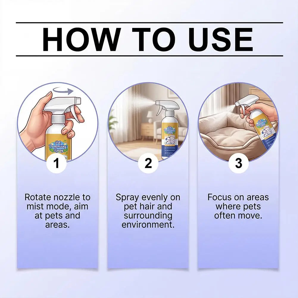 Professional Pet Deodorant Spray – Odor & Urine Smell Eliminator for Dogs & Cats (120ml)
