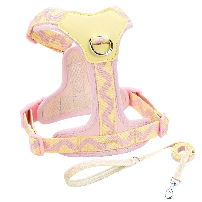 Anti-Breakaway Reflective Dog Vest Harness – No-Pull Adjustable Chest Harness with Optional Leash Set