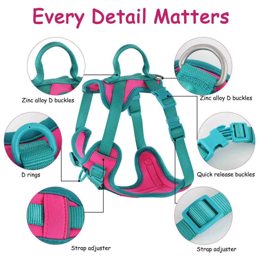 Splicing Colors No-Pull Dog Harness – Breathable Adjustable Vest for Small to Large Dogs