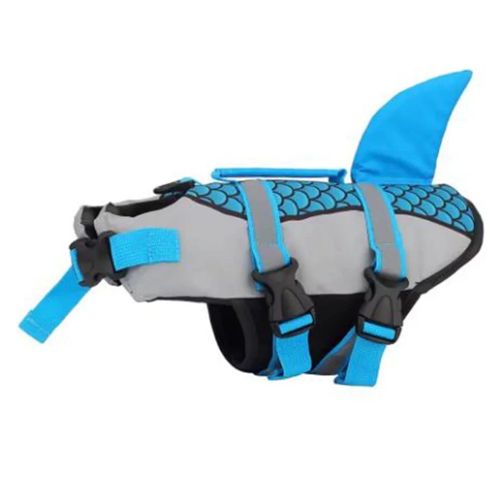 Shark Dog Life Jacket – Reflective High-Buoyancy Safety Vest with Rescue Handle
