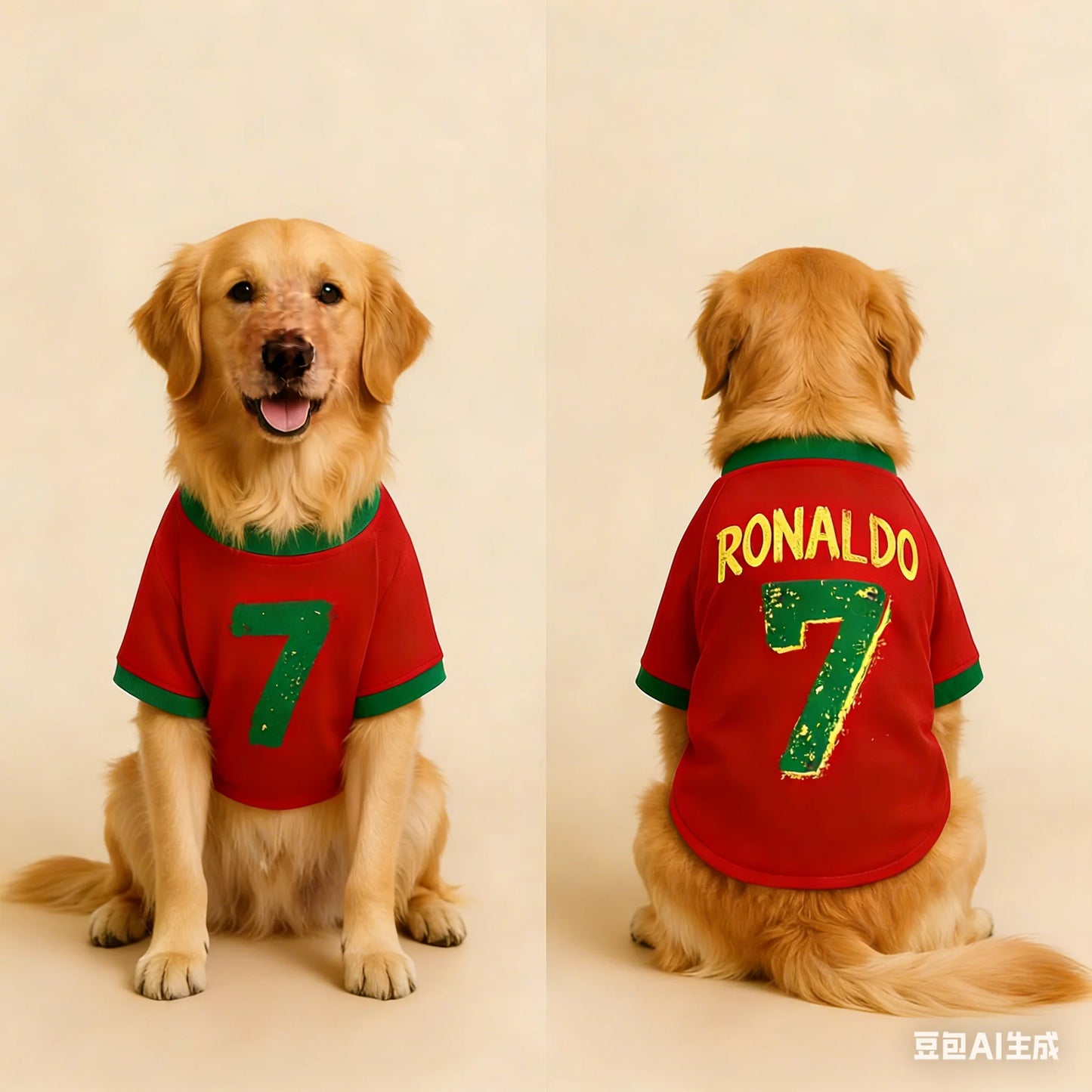 Ronaldo #7 Football Jersey Dog T-Shirt – Soft Breathable Sports Fan Costume for Dogs
