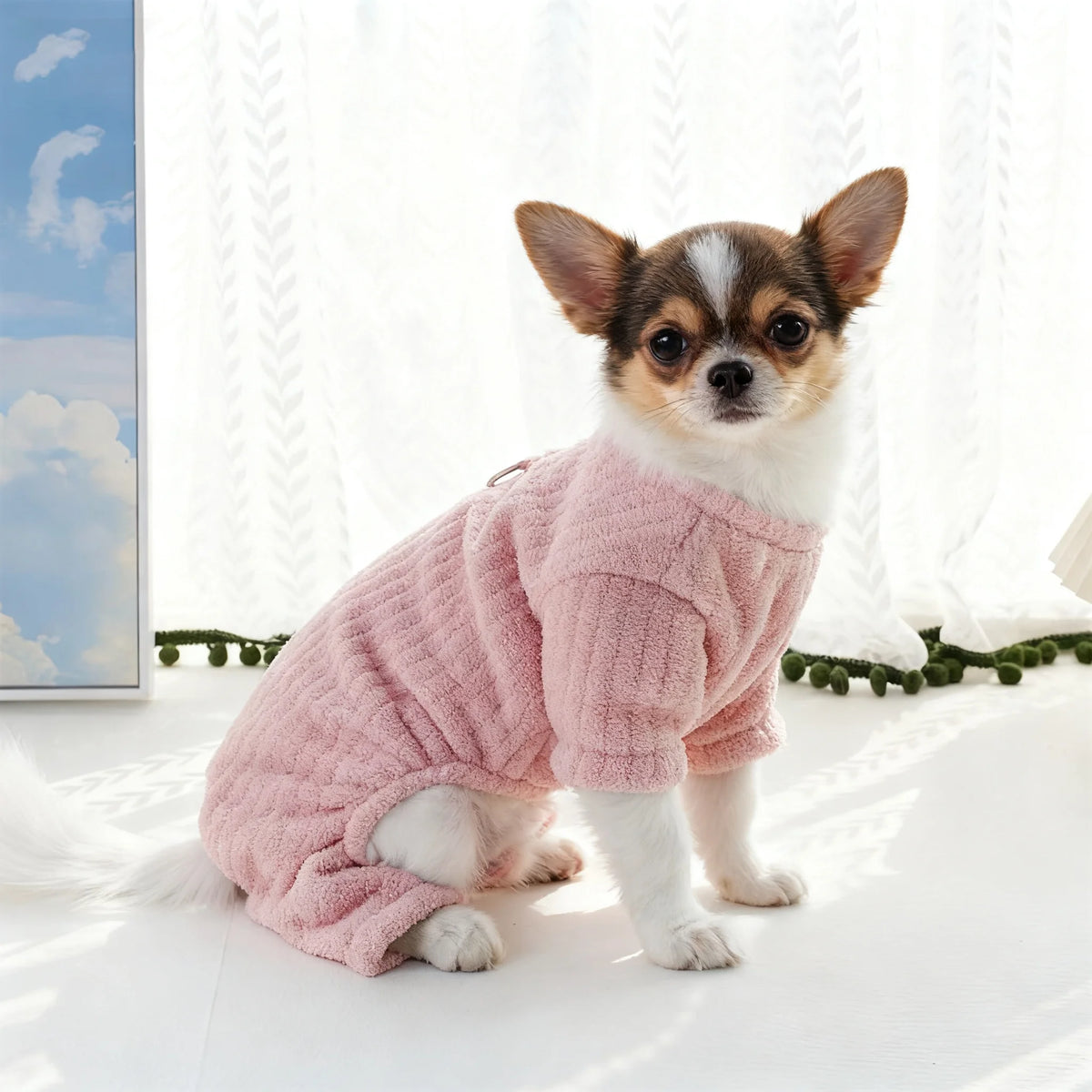 Ribbed Fleece Dog Pajamas for Small & Medium Dogs