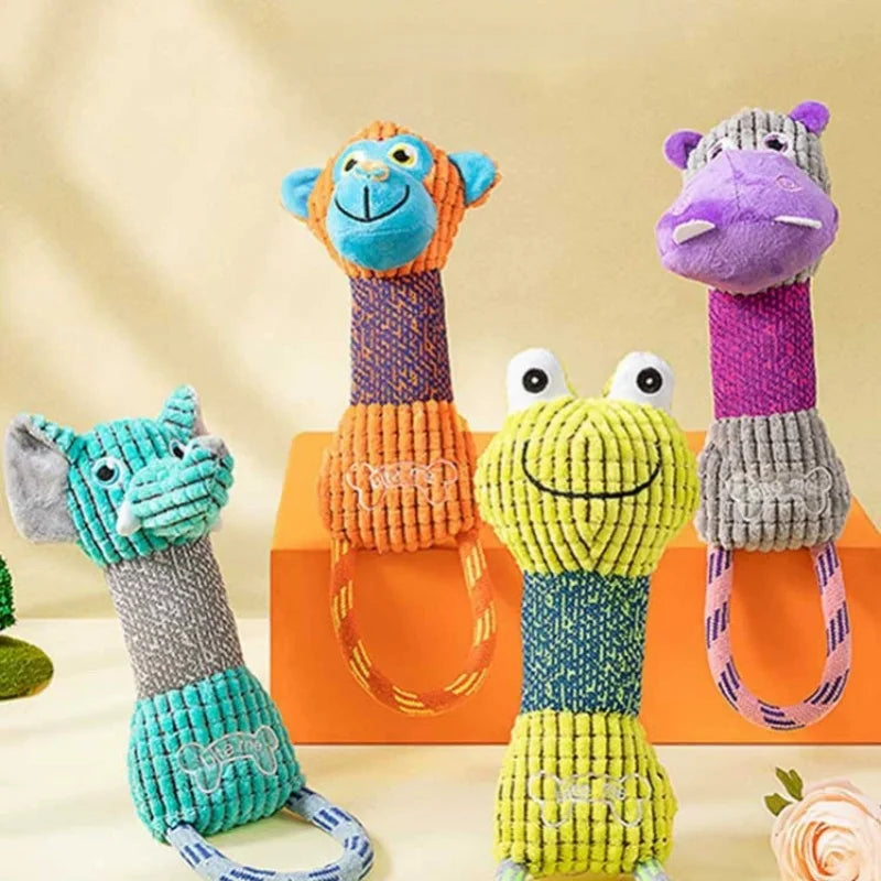 Animal Shape Squeaky Dog Toy – Bite Resistant Corduroy for Small & Large Dogs