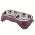 Non-Slip Double Pet Bowl – Large Capacity Diamond Pattern Food & Water Feeder