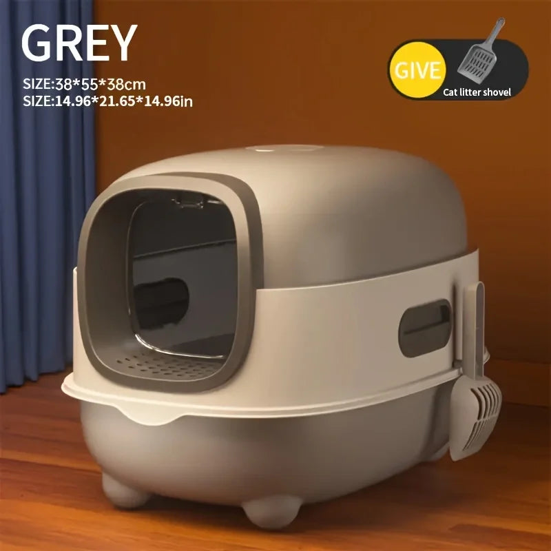 Foldable Top-Entry Cat Litter Box – Anti-Splash & Odor Control for Multi-Cat Homes