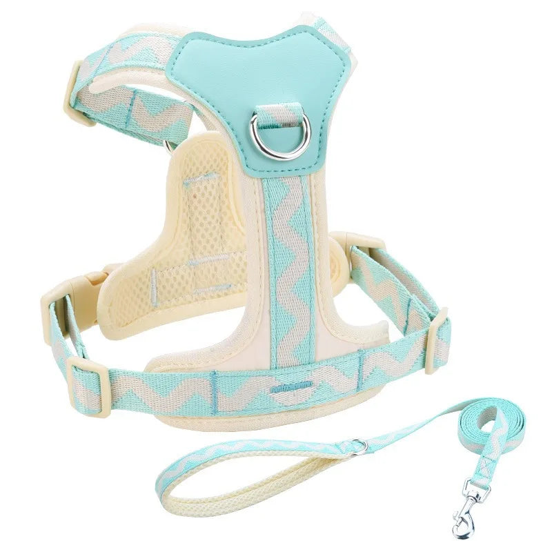 Anti-Breakaway Reflective Dog Vest Harness – No-Pull Adjustable Chest Harness with Optional Leash Set