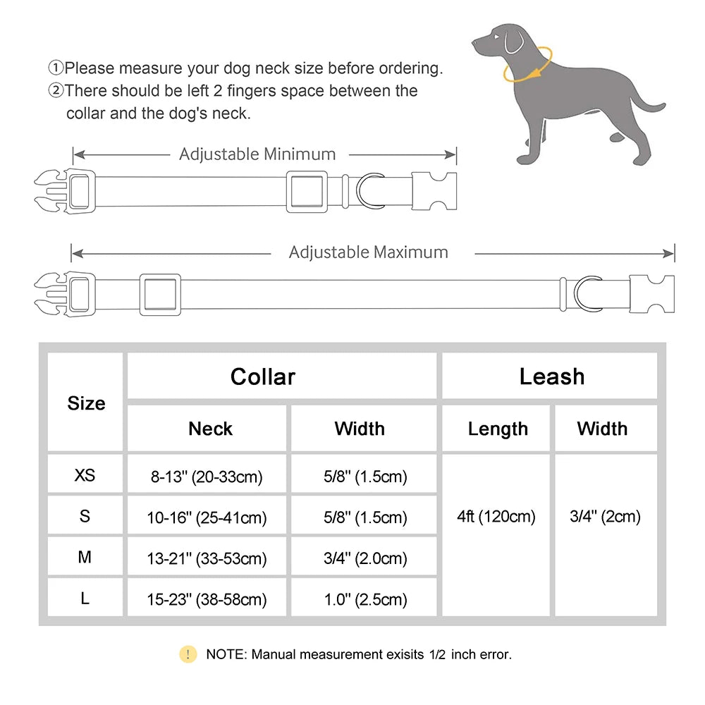PU Leather Dog Collar & Leash Set – Adjustable, Durable & Soft for Small to Large Dogs