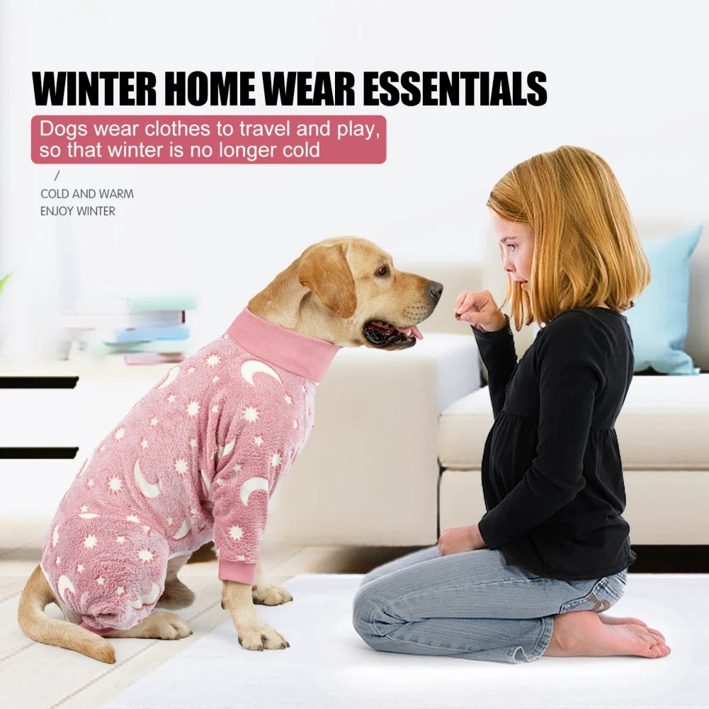 Moon & Star Flannel Dog Pajamas