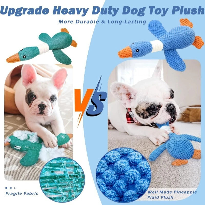 Chew & Squeak Interactive Plush Dog Toy – For Aggressive Chewers