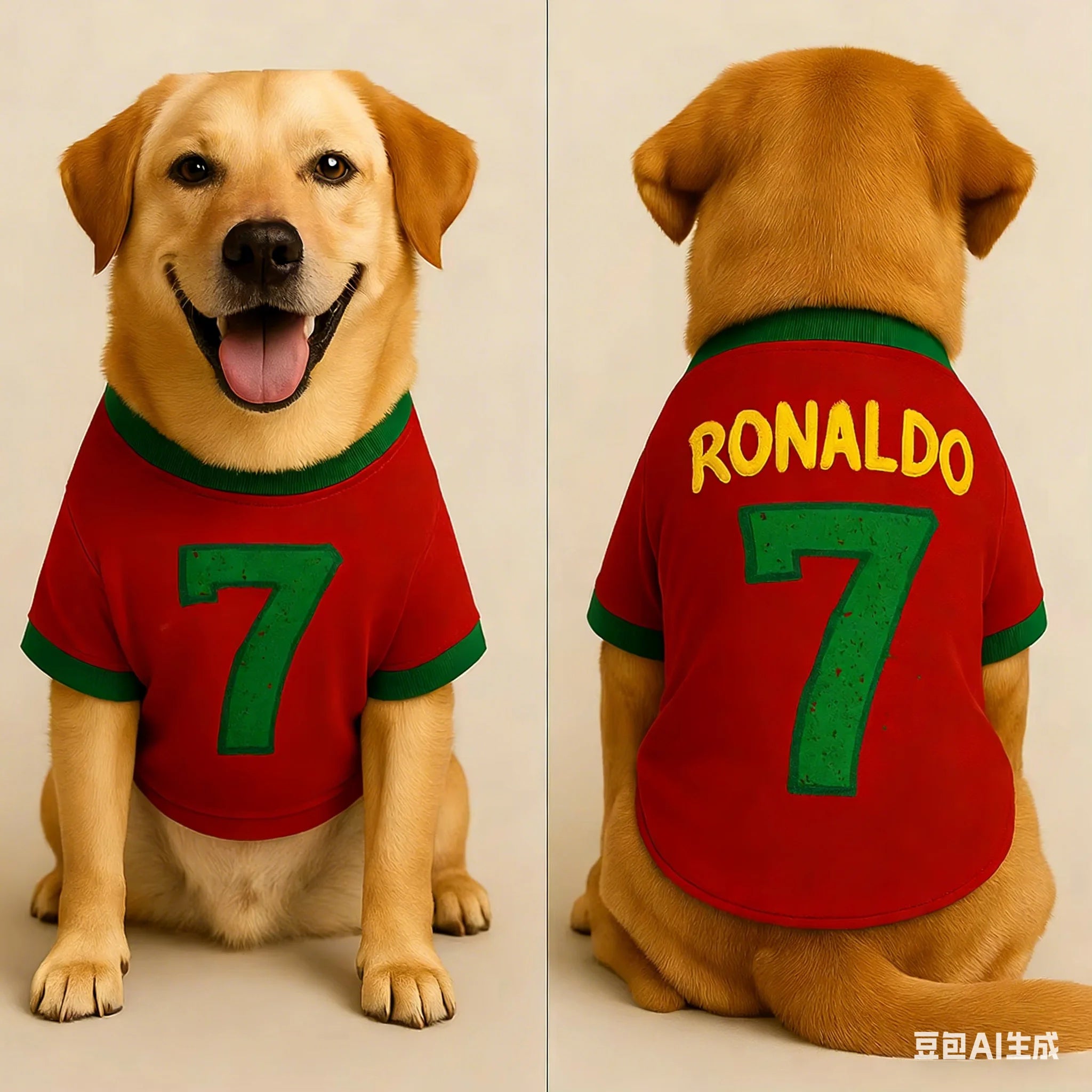 Ronaldo #7 Football Jersey Dog T-Shirt – Soft Breathable Sports Fan Costume for Dogs