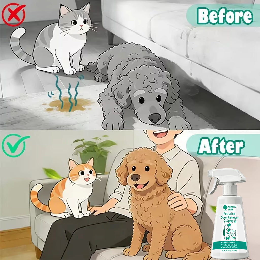 Pet Urine Odor Remover Spray – No-Residue All-Day Fresh Deodorizer for Dogs & Cats (200ml)
