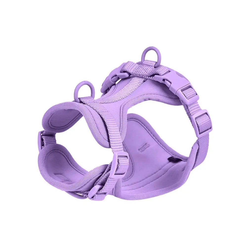Candy Color Reflective Dog Harness Vest – Adjustable PVC Chest Strap for Outdoor Walking