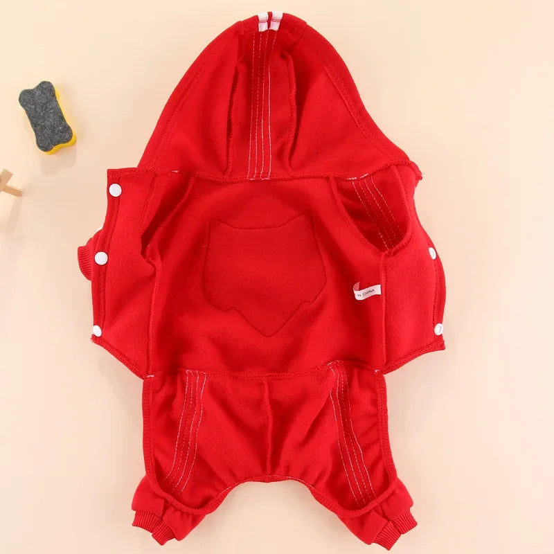 Tiger Graphic Hooded Cotton Dog Jumpsuit