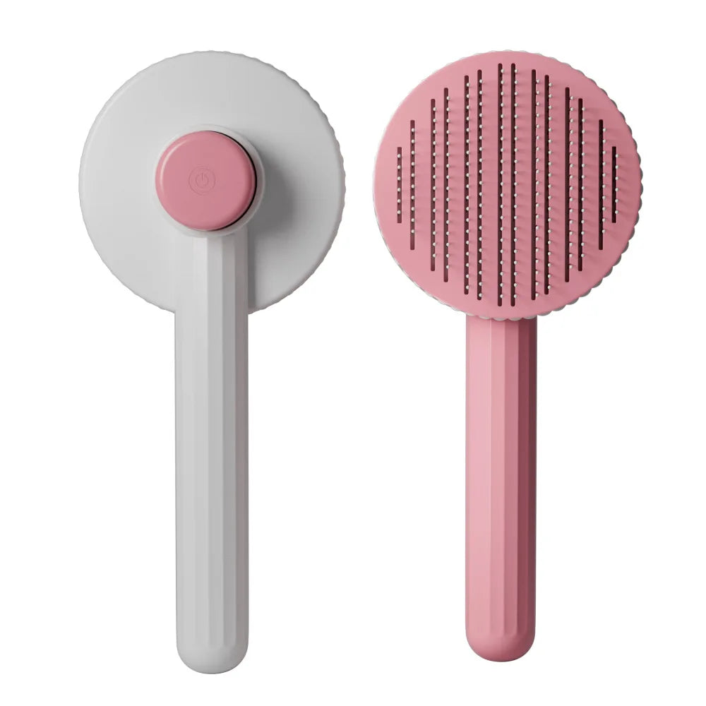 One-Click Self-Cleaning Pet Hair Removal Brush for Cats & Dogs