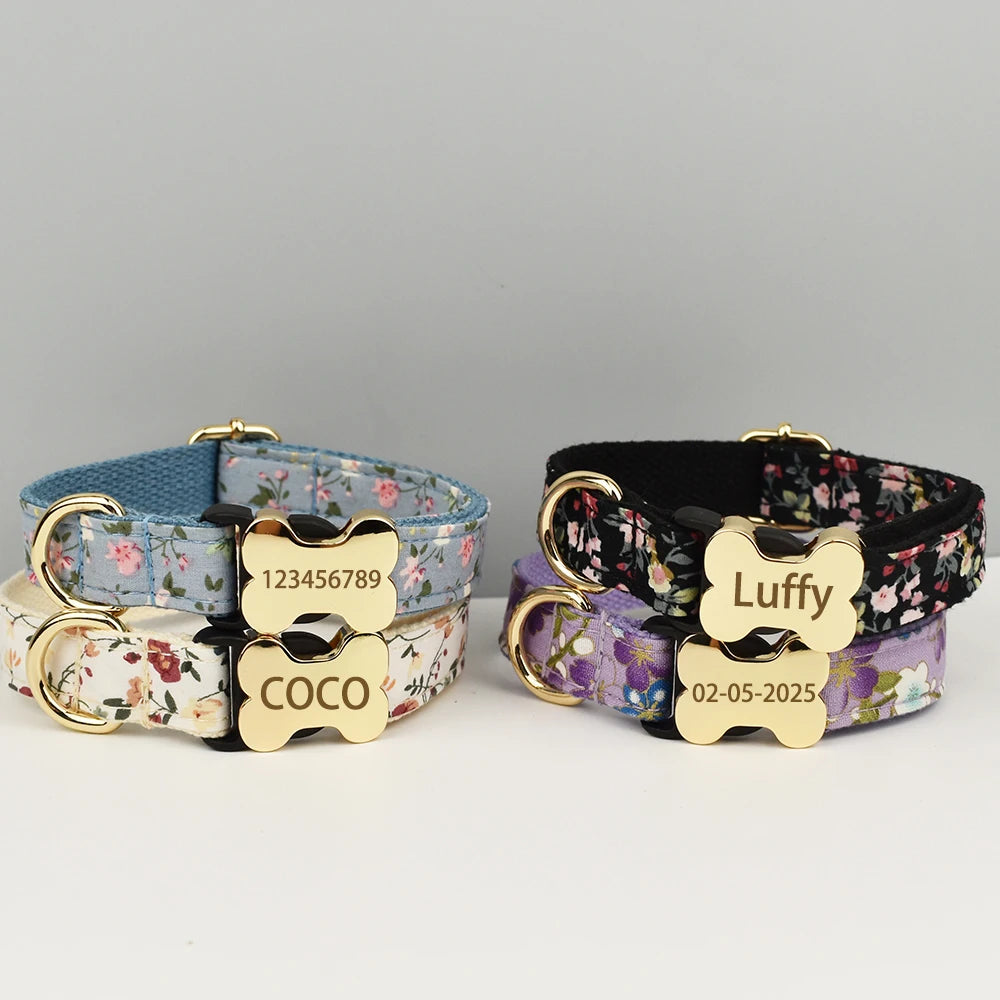 Free Engraving Dog Collar with ID Tag – Comfortable & Wearable for Medium to Large Dogs