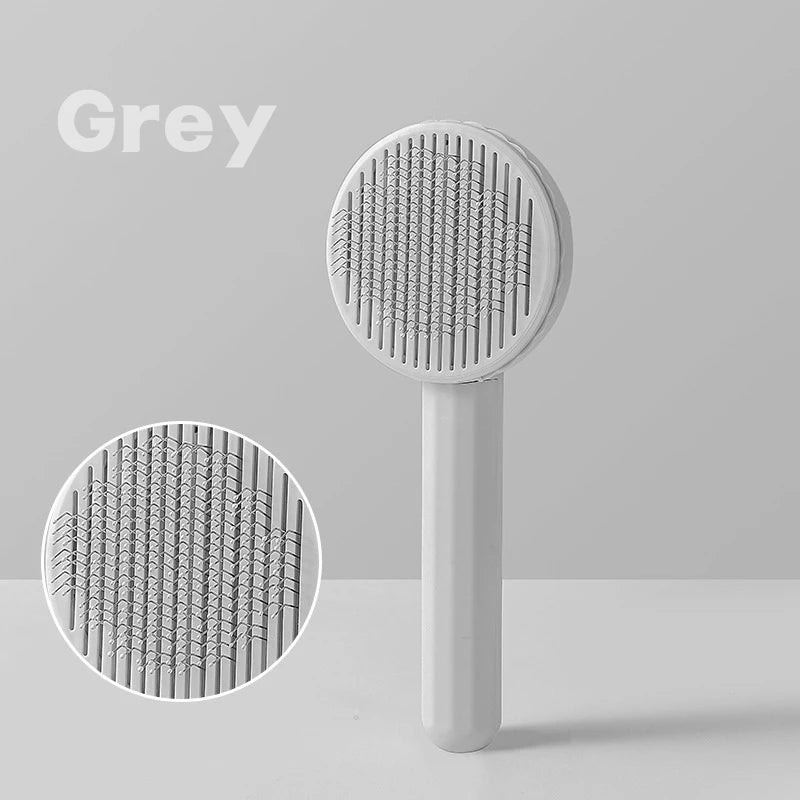 One-Click Self-Cleaning Pet Hair Removal Brush for Cats & Dogs