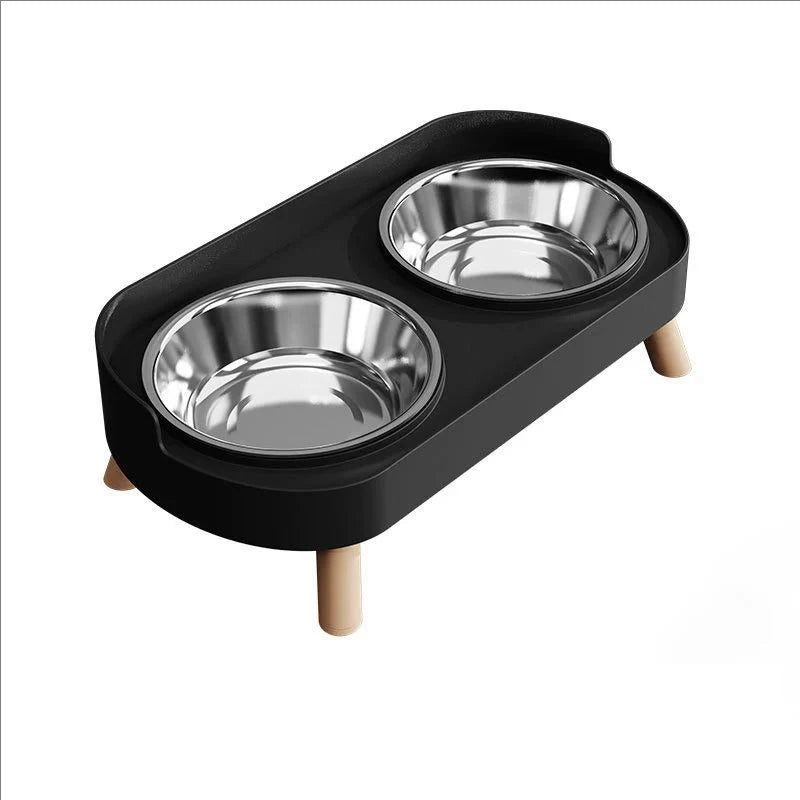 Elevated Double Pet Feeder with Neck Support – Stainless Steel Food & Water Station