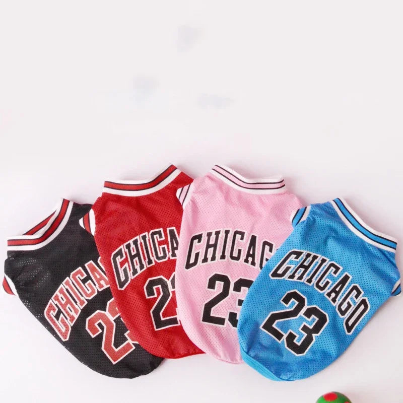 Mesh Breathable Sports Dog Jersey – Basketball T-Shirt for Small & Large Dogs and Cats