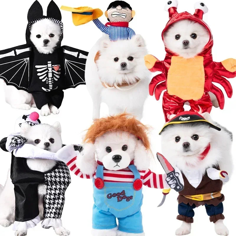 Halloween Funny Dog Clothes Small Medium Large Dogs Cat Cosplay Pets Dress Up Puppy Pullover Chihuahua Costume Party Pet Outfits