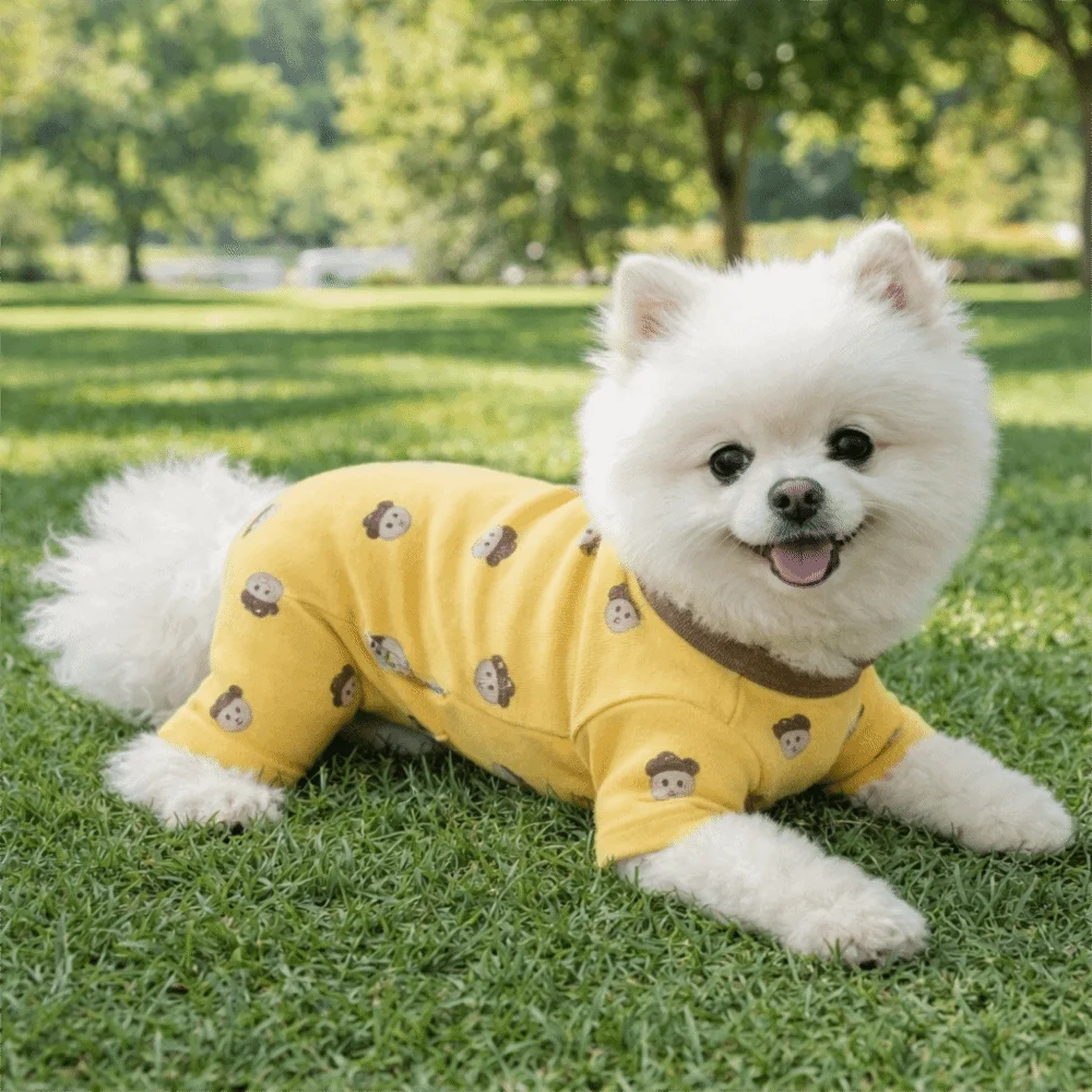 Cartoon Print Four-Legged Dog Pajamas