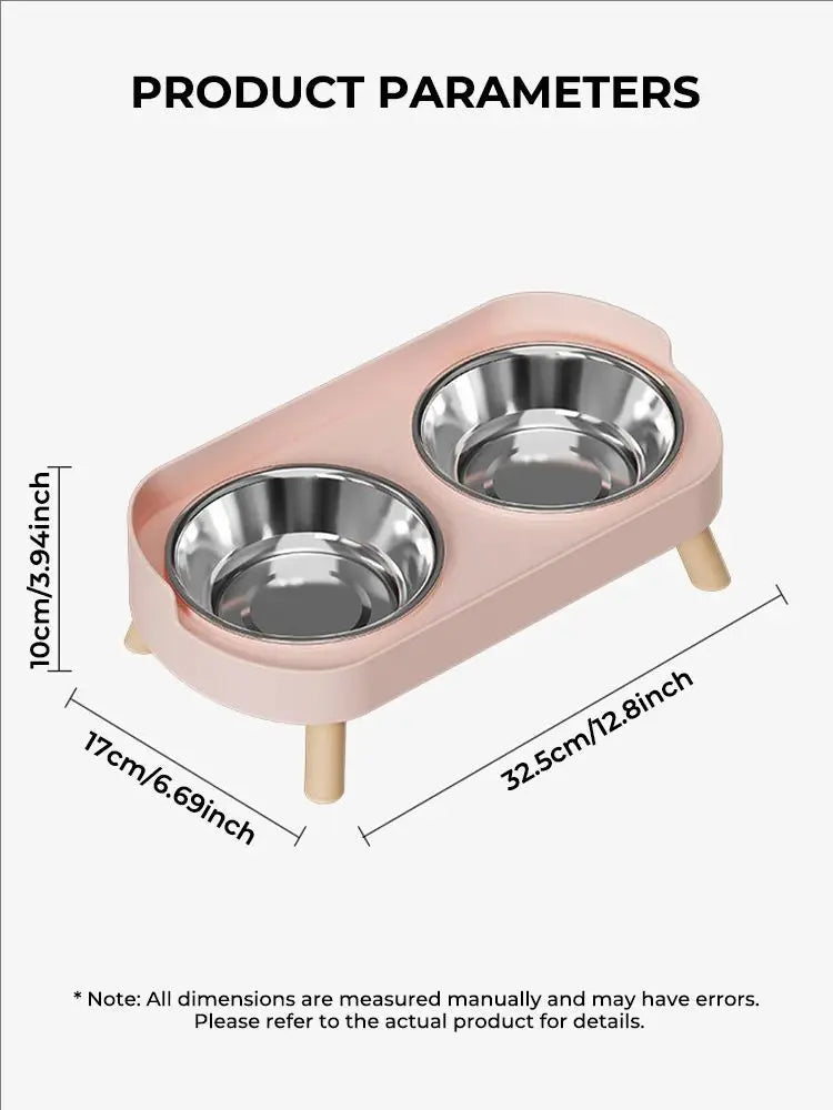 Elevated Double Pet Feeder with Neck Support – Stainless Steel Food & Water Station