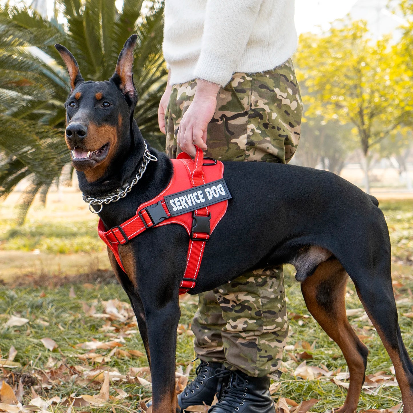 1pc Service Dog Vest Harness with Handle, Adjustable Polyester Pet Carrier for Outdoor Use, Graphic Pattern