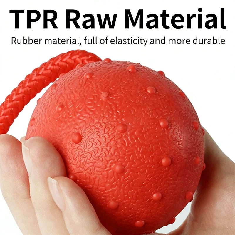 Rubber Rope Ball Dog Chew Toy – Indestructible Molar & Training Toy