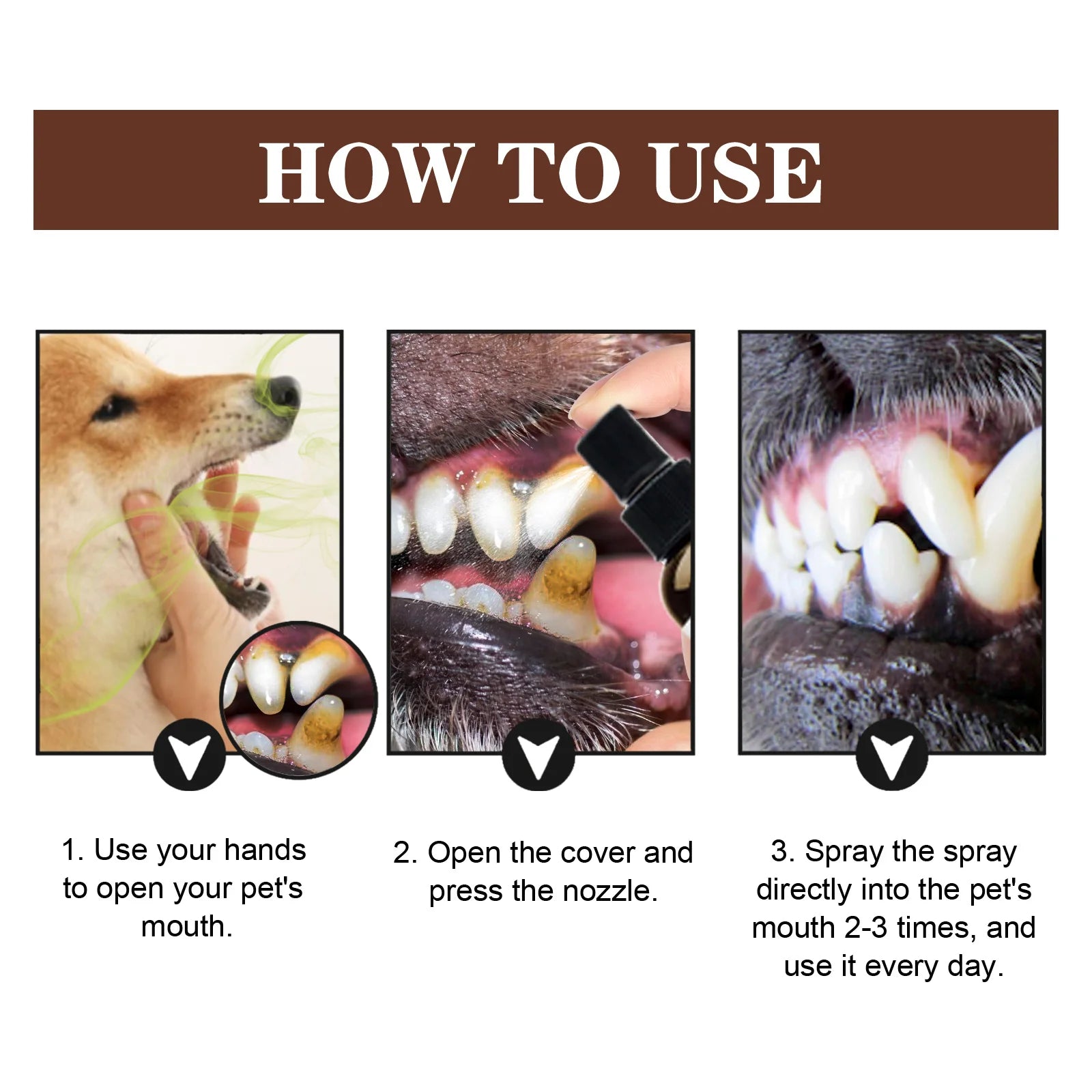 Pet Tooth Cleaning & Deodorizing Spray – Fresh Breath Dental Care for Dogs & Cats (30ml)
