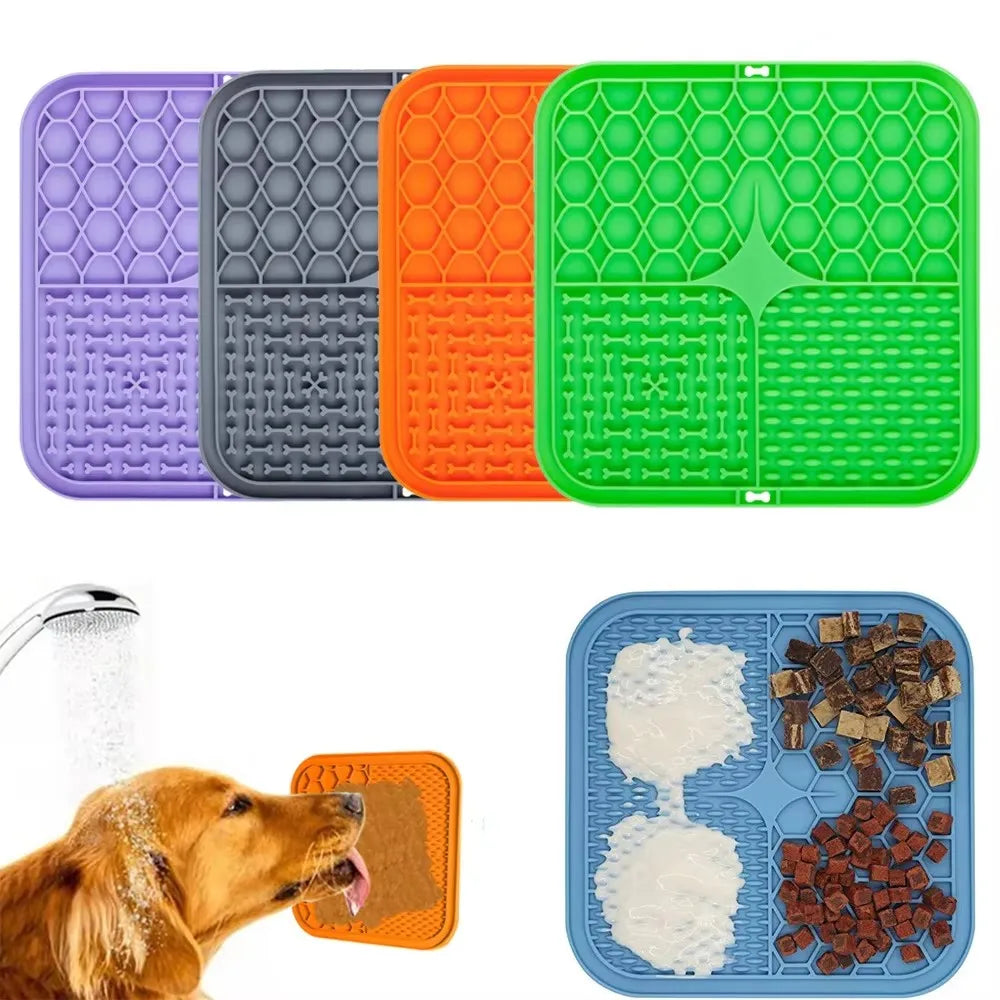 Pet Licking Tray Slow Feeder Mat – Anti-Choking Silicone Feeding Pad for Dogs & Cats