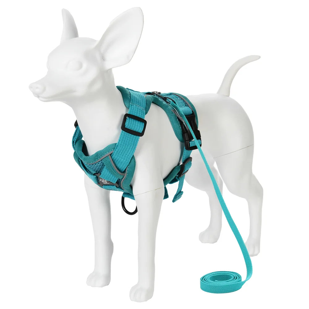 Reflective Escape-Proof Dog & Cat Harness Leash Set – Adjustable Breathable Vest for Small Pets