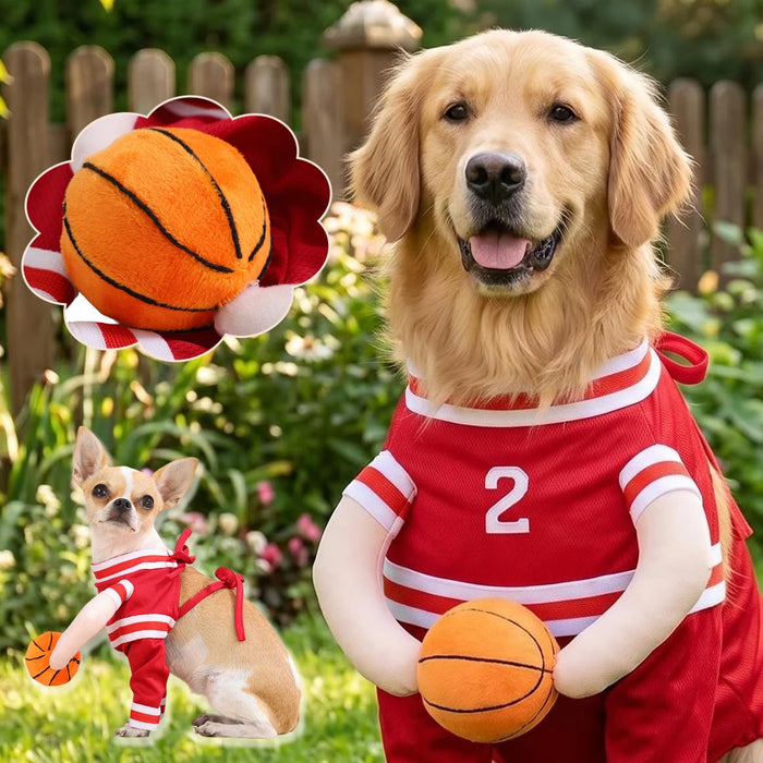 Basketball Player Pet Costume with Decorative Ball