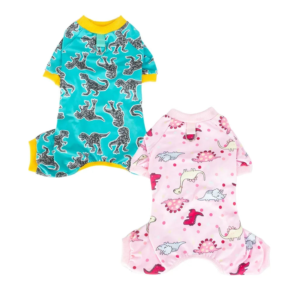 Dinosaur Print Cotton Dog Pajamas