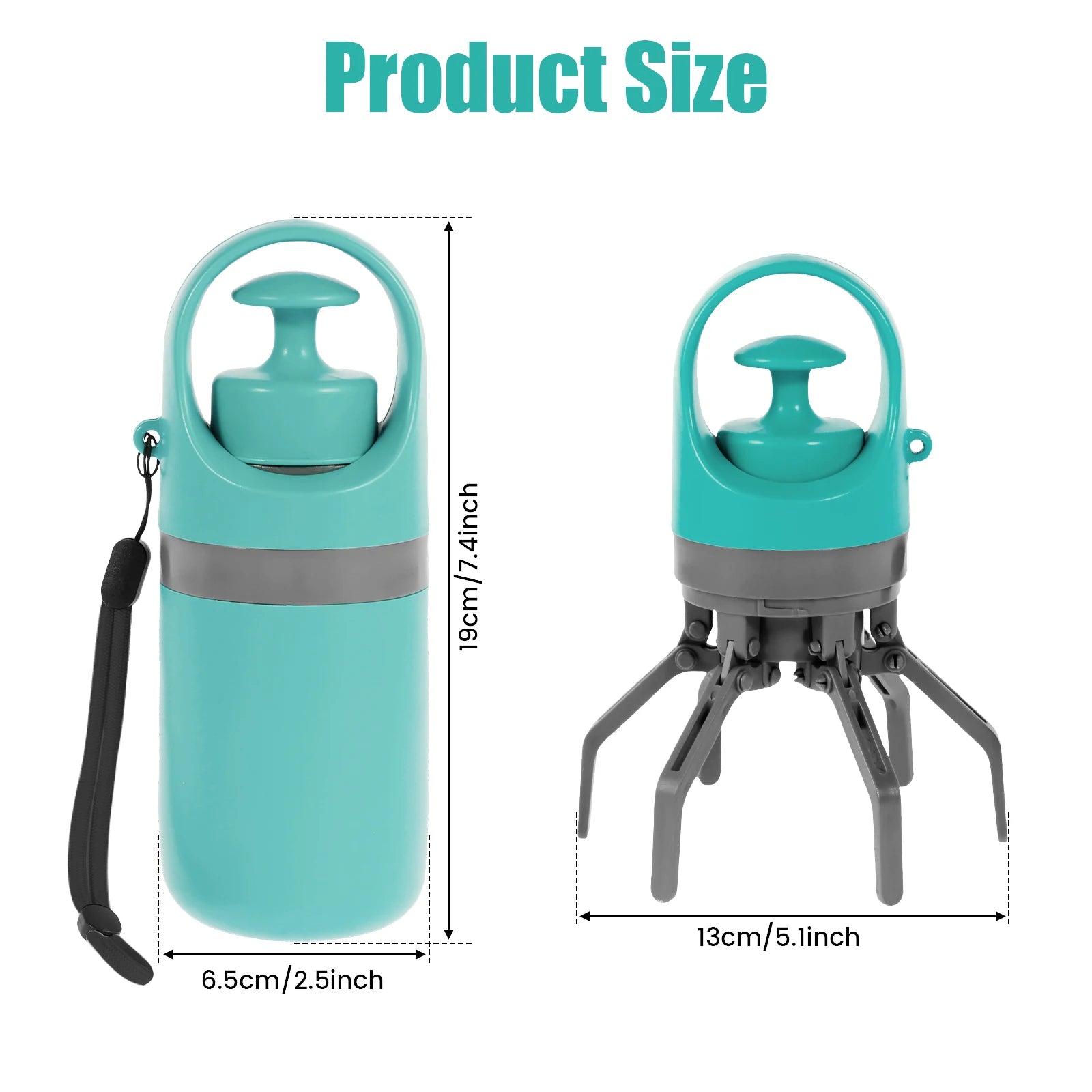 Portable 6-Claw Poop Scooper with Waste Bag – Eco-Friendly Dog Waste Picker