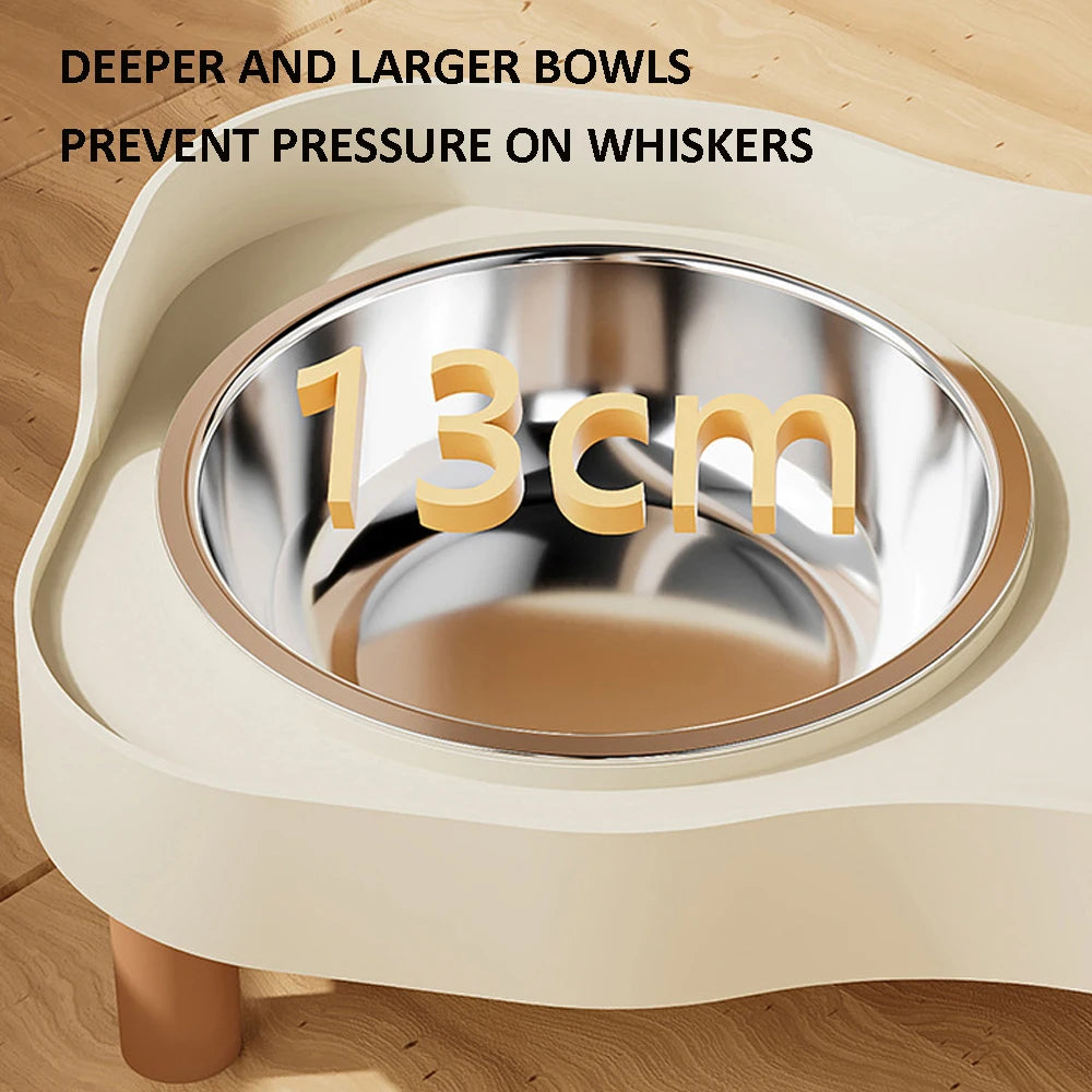 Elevated Double Pet Feeder Bowl – Stainless Steel Food & Water Station for Dogs & Cats