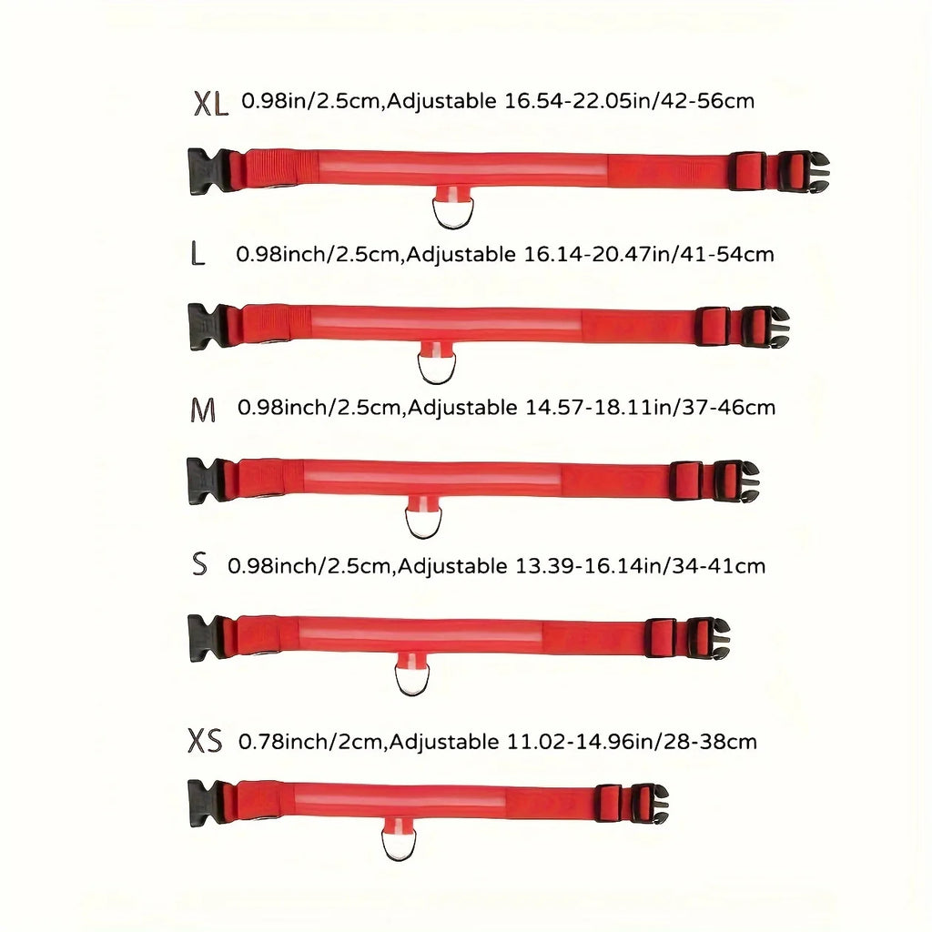 Battery-Powered Nylon LED Dog Collar