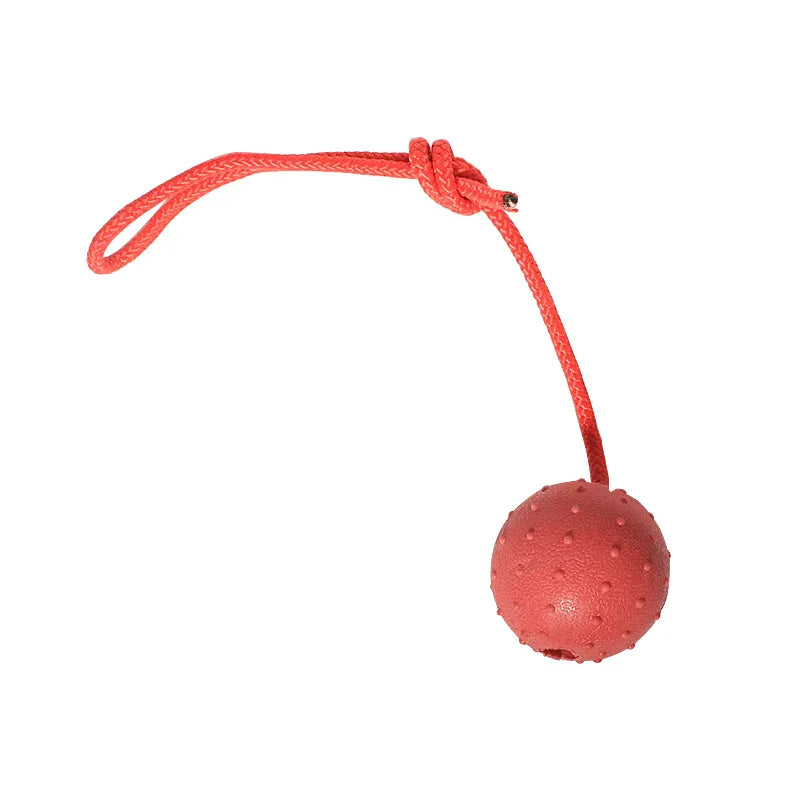 Rubber Rope Ball Dog Chew Toy – Indestructible Molar & Training Toy