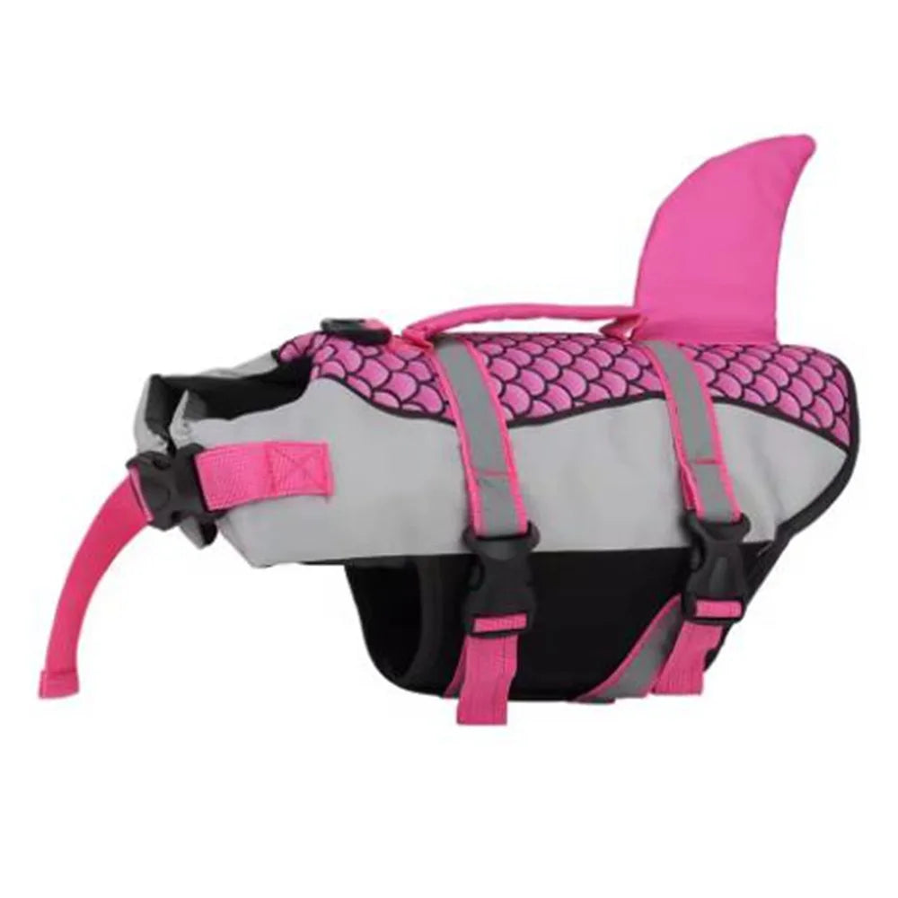 Reflective Shark Dog Life Jacket Enhanced Buoyancy Anti-Crack Dogs Swimming Clothes Waterproof with Handle Dog Safety Vest