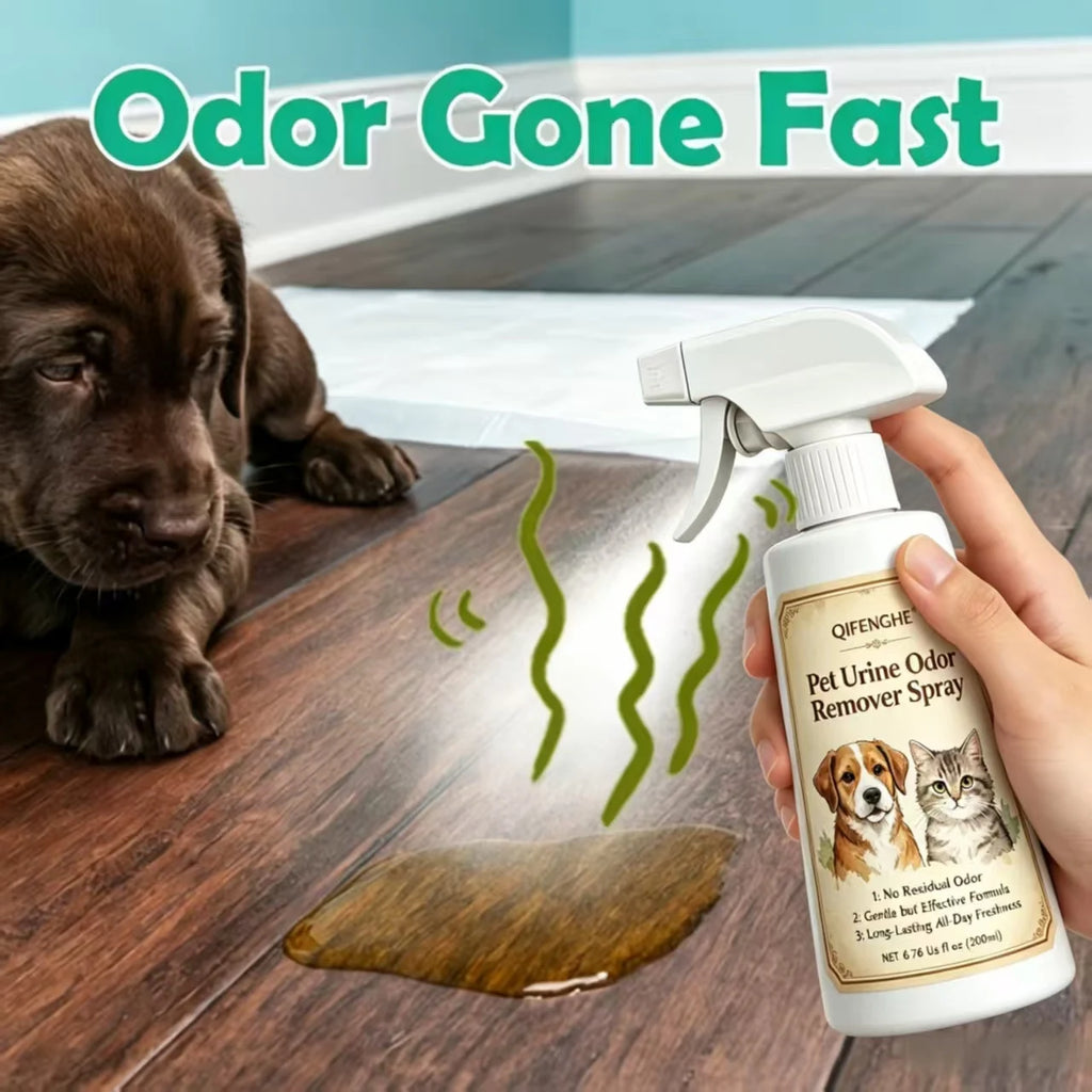 Pet Urine Odor Remover Spray – Pet-Safe Odor Eliminator & Deodorizer for Dogs & Cats (200ml)