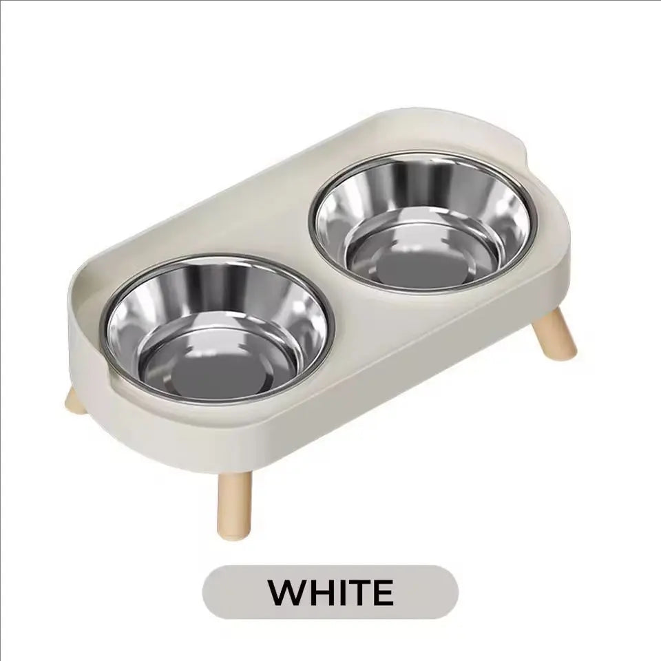 Elevated Double Pet Feeder with Neck Support – Stainless Steel Food & Water Station