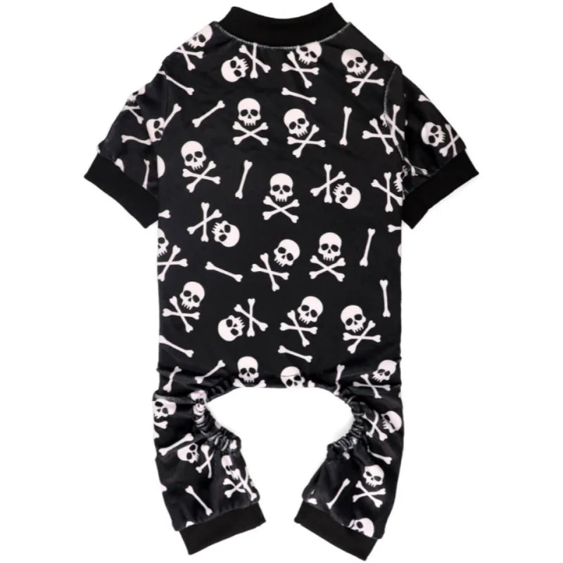 Skull & Crossbones Plush Dog Pajamas