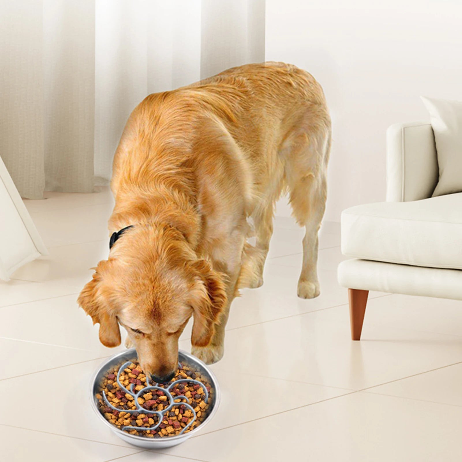 Slow Feeder Dog Bowl Insert – Anti-Choking Spiral Silicone Feeder for All Breeds