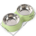Stainless Steel Double Pet Bowl Set – Food & Water Feeder for Dogs & Cats