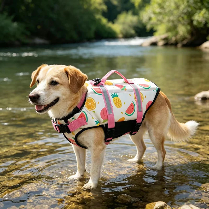 Dog Life Jacket – Reflective Adjustable Safety Vest with Enhanced Buoyancy for Swimming & Boating