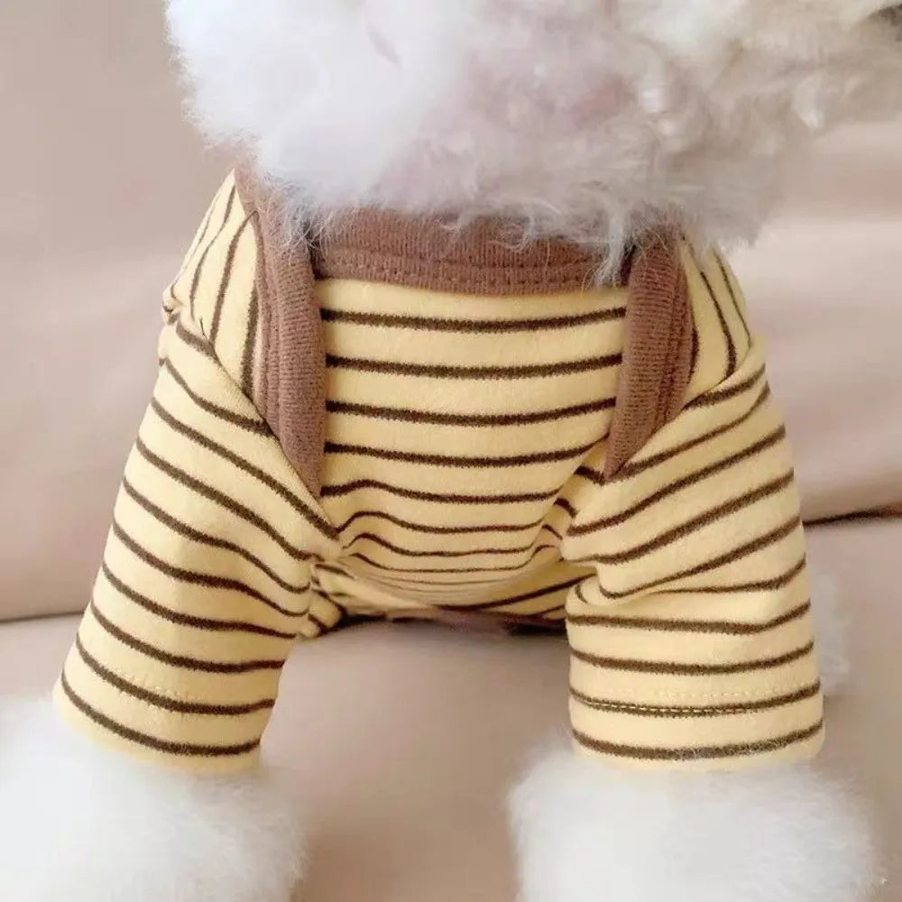 Soft Stripe Four-Legged Dog Pajamas