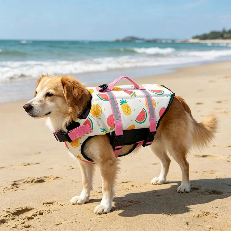 Dog Life Jacket – Reflective Adjustable Safety Vest with Enhanced Buoyancy for Swimming & Boating