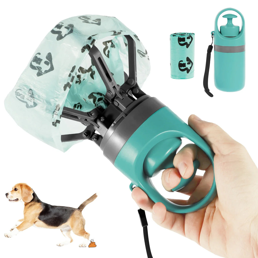 Portable 6-Claw Poop Scooper with Waste Bag – Eco-Friendly Dog Waste Picker