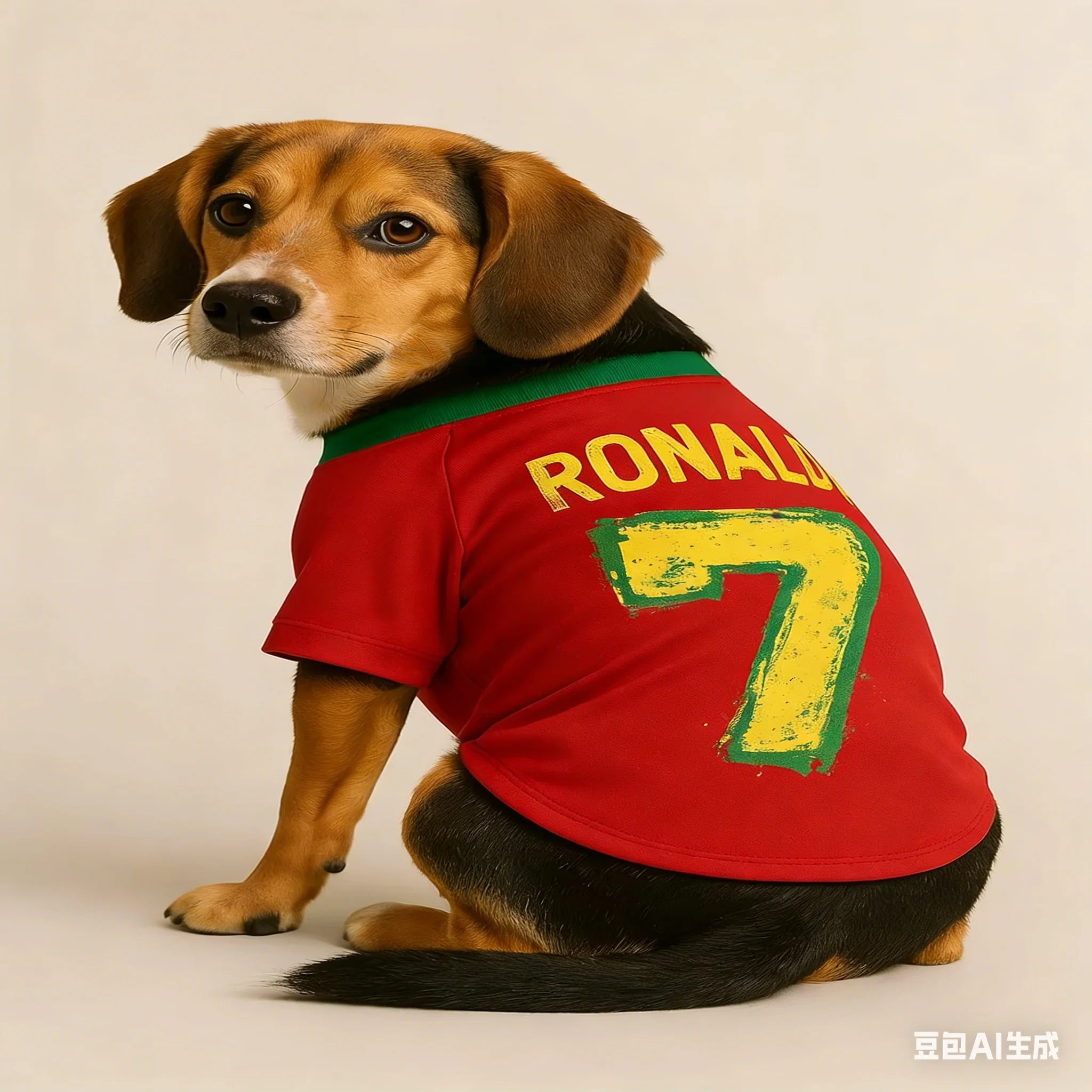 Ronaldo #7 Football Jersey Dog T-Shirt – Soft Breathable Sports Fan Costume for Dogs